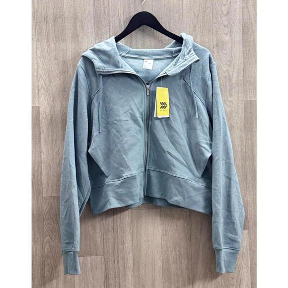 All in Motion Steel Blue Core Fleece Full Zip Hoodie Women Size XXL - Picture 1 of 2